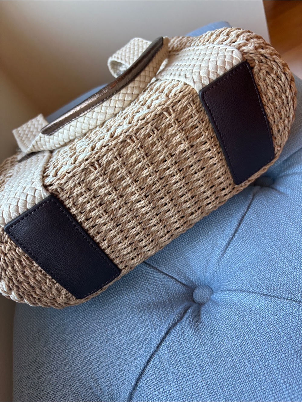 NWT Brighton Woven Straw Tote Bag in Cream - Picture 10 of 14
